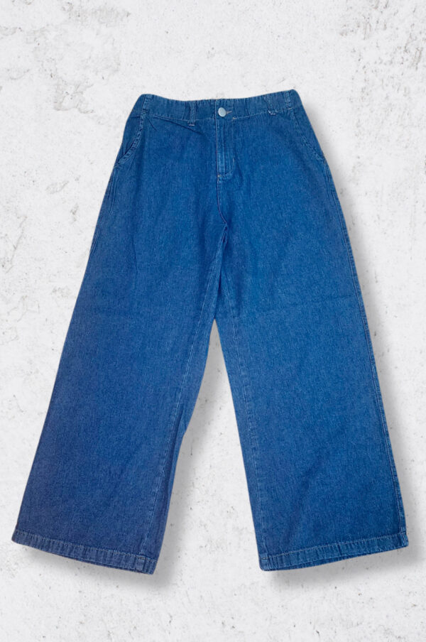 Pantalon Jean Ancho Azul - Imagen 3